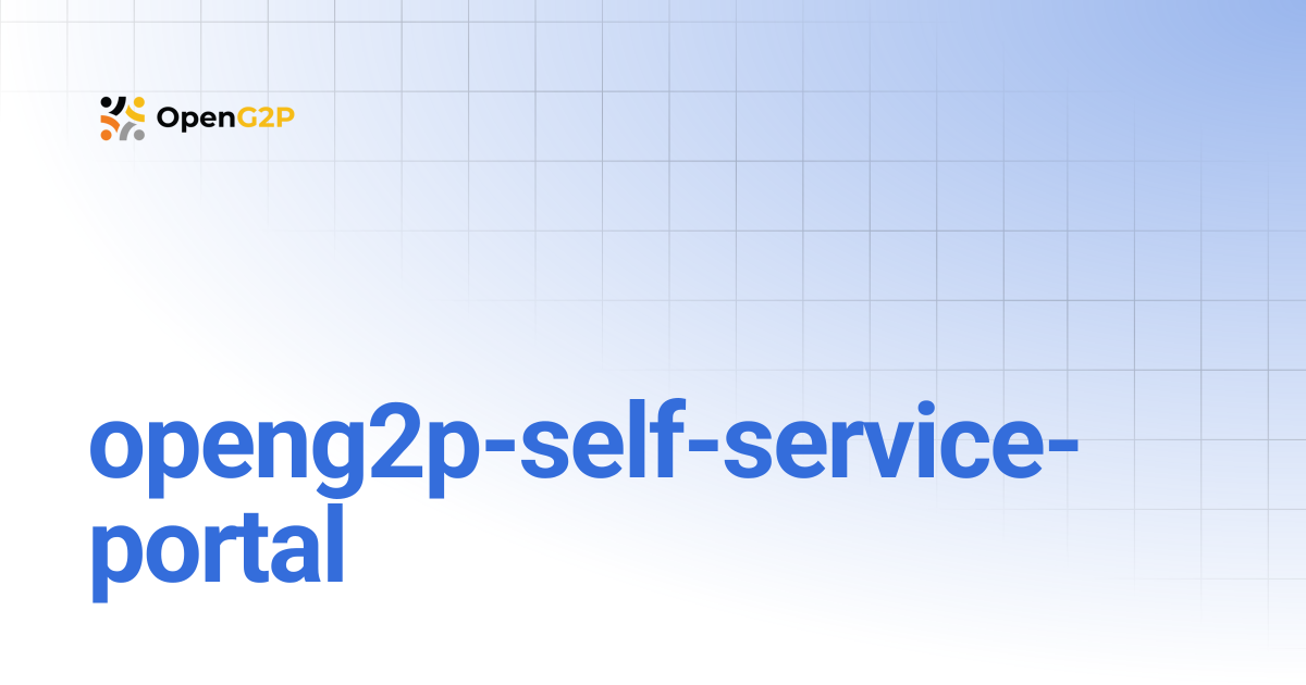 openg2p-self-service-portal | 1.2 | OpenG2P Docs