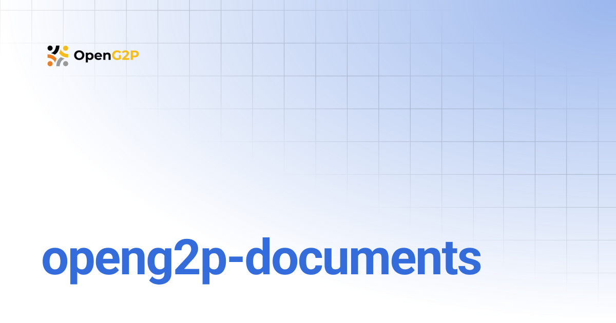 openg2p-documents | 1.2 | OpenG2P Docs