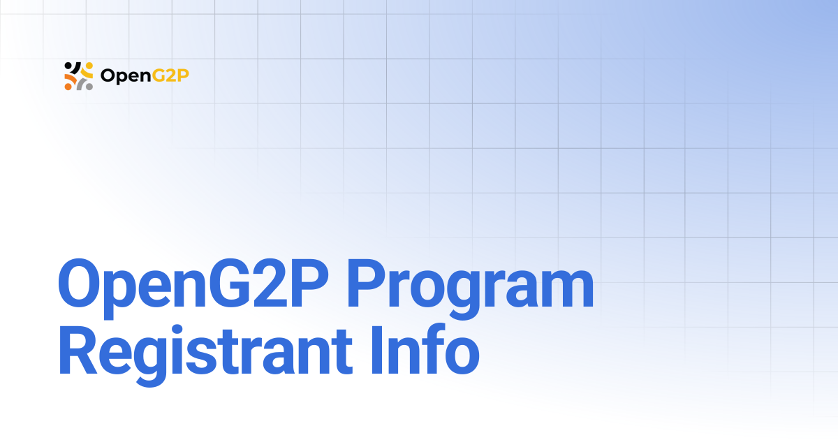 OpenG2P Program Registrant Info | 1.2 | OpenG2P Docs