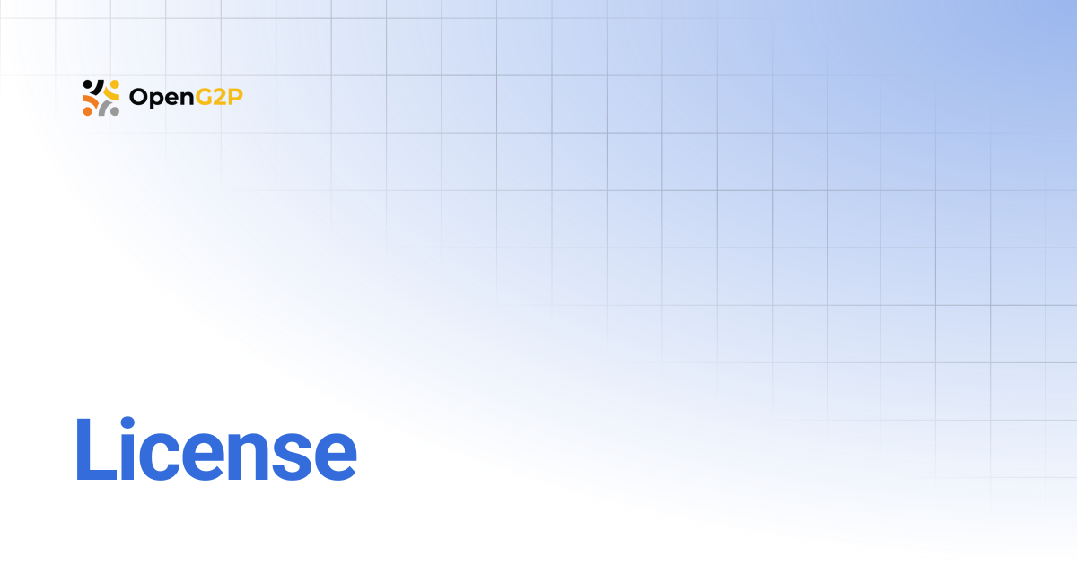 License | 1.2 | OpenG2P Docs