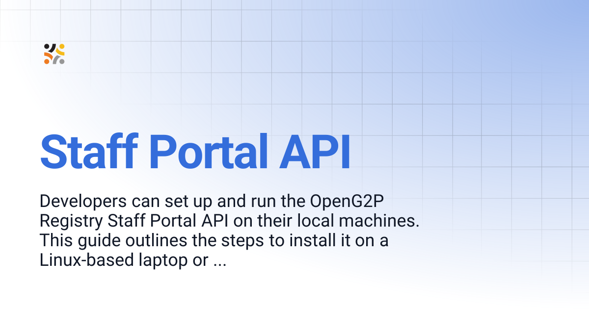 Staff Portal API | OpenG2P Docs