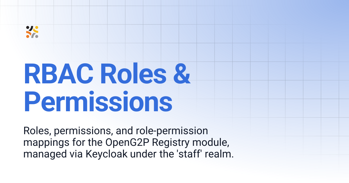 RBAC Roles & Permissions | OpenG2P Docs