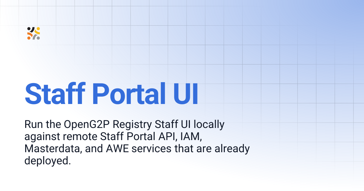 Staff Portal UI | OpenG2P Docs