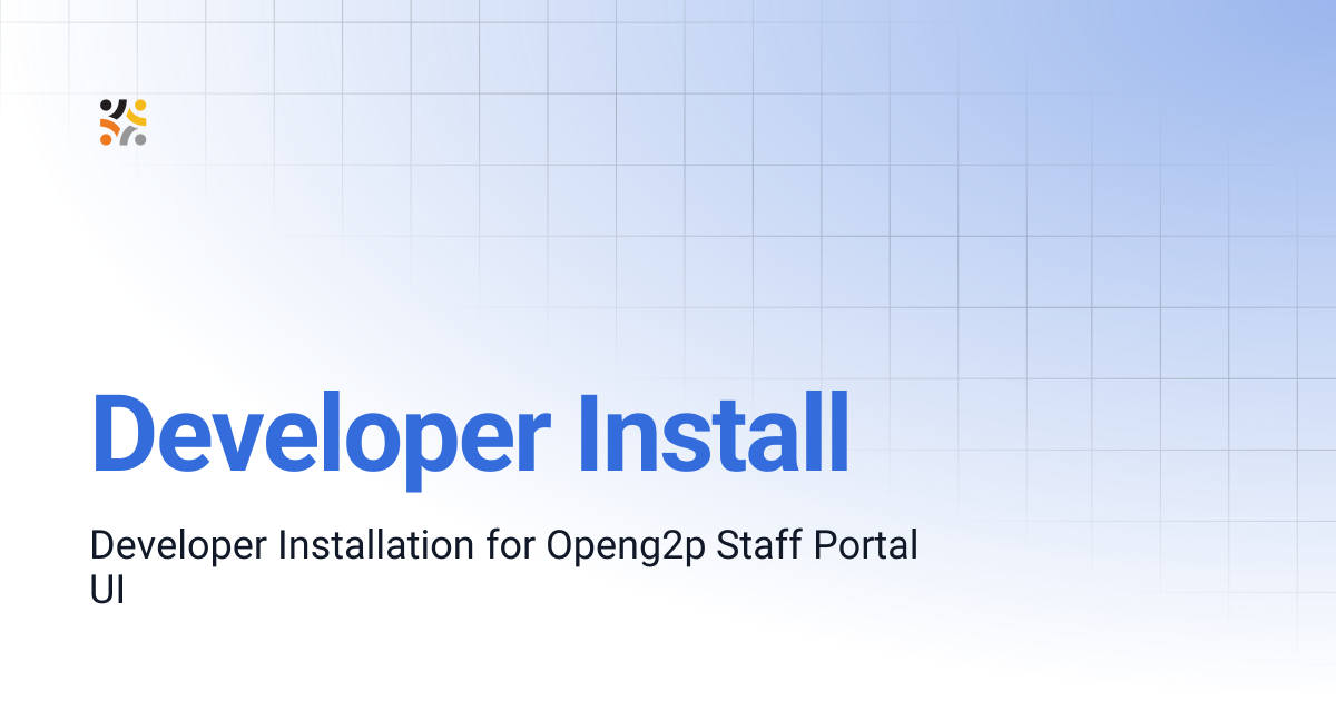 Developer Install | OpenG2P Docs