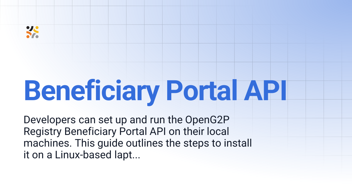Beneficiary Portal API | OpenG2P Docs